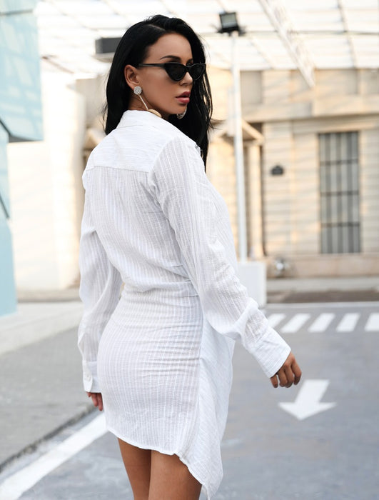 Santorini White Shirt Dress - Jetset Junkie 