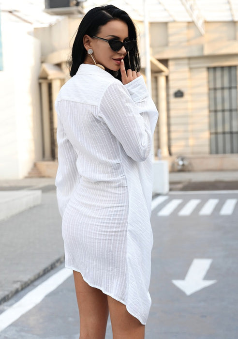 Santorini White Shirt Dress - Jetset Junkie 