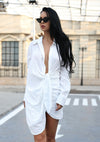 Santorini White Shirt Dress - Jetset Junkie 